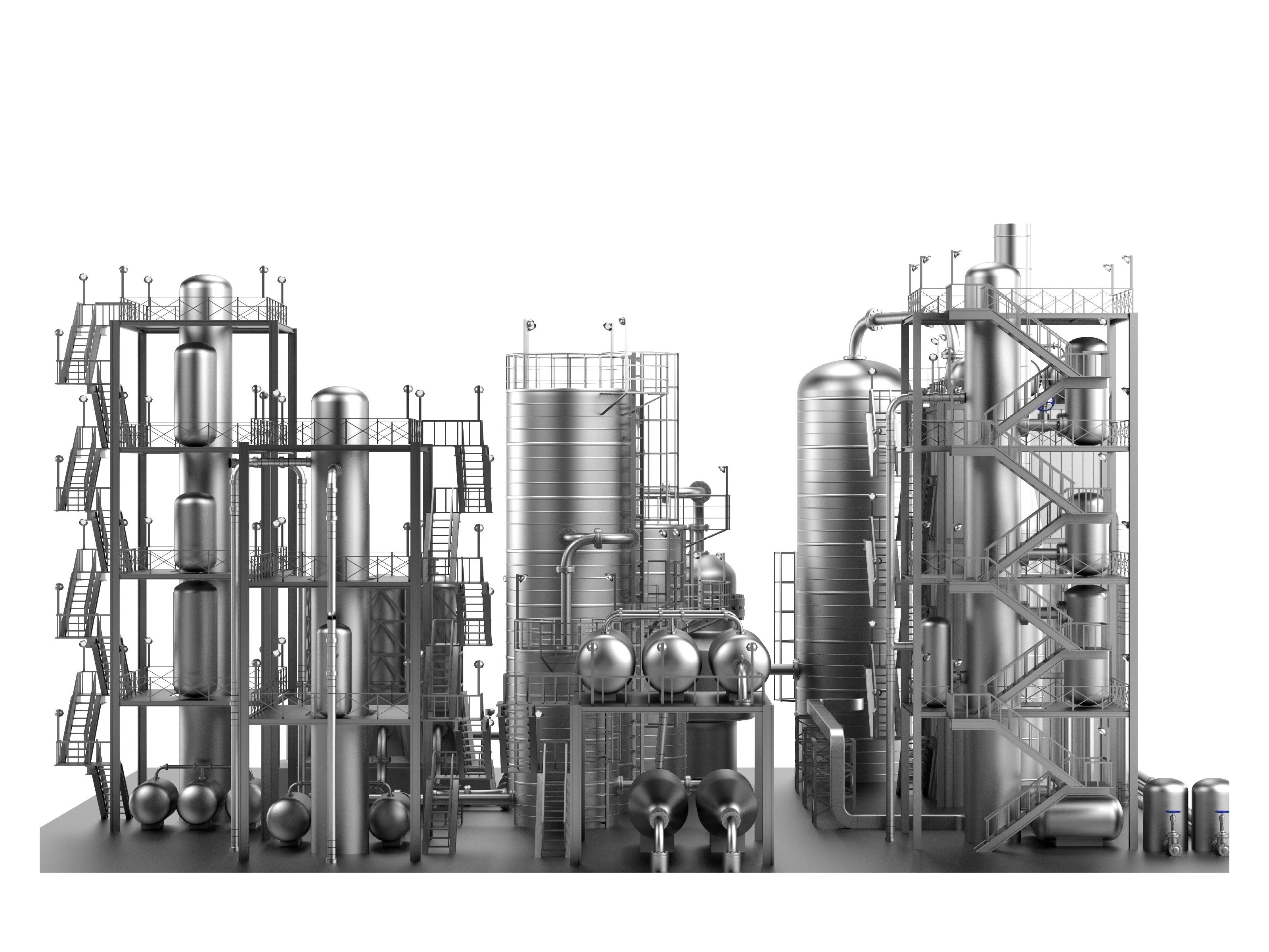 3D Rendering of an Oil Refinery